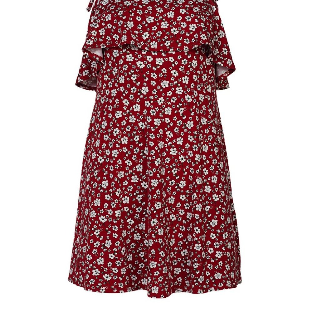 ✨ Forever 21 || Red Floral Sleeveless Ruffle Shift Dress - Picture 2 of 4
